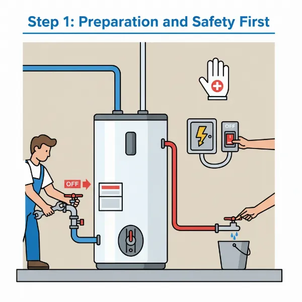 Illustrated guide showing basic installation steps for a hot water recirculation pump system.